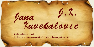 Jana Kuvekalović vizit kartica
